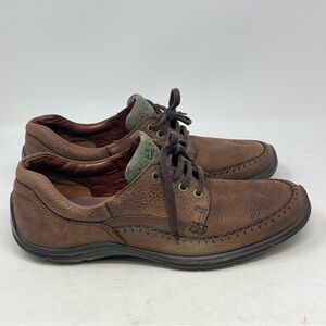 Ecco Fusion II Moc Toe Shoes Mens 10 EU 44 Brown Leather Lace Up Oxfords Casual